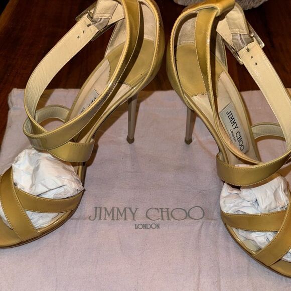 Jimmy Choo Nude Strapy Sandals EUC SZ 42 - Picture 10 of 11